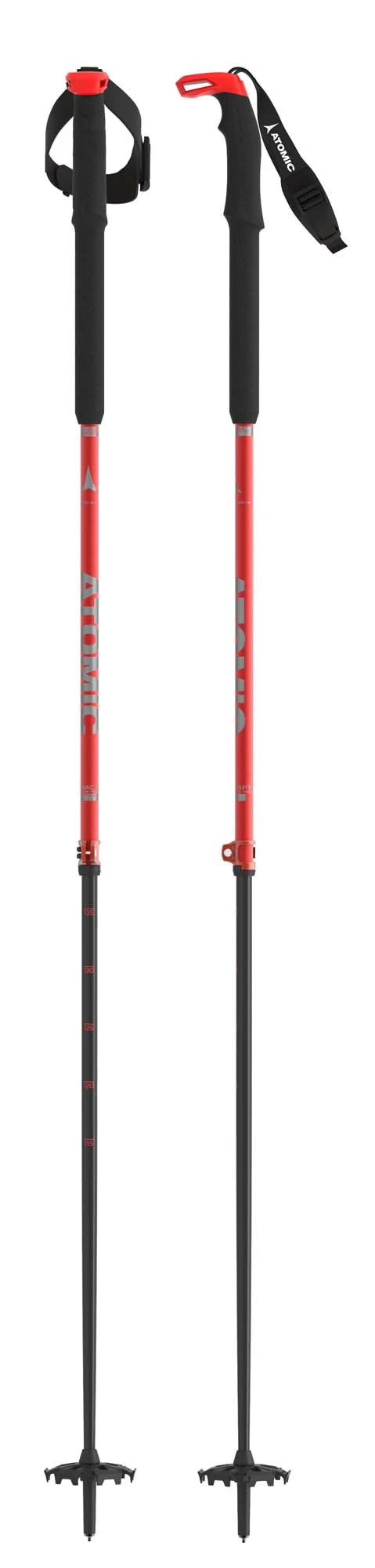 Atomic 2024 BCT Touring Carbon SQS Red/Grey Ski Poles NEW !! 95-145cm 3 Atomic 2024 BCT Touring Carbon SQS Red/Grey Ski Poles NEW !! 95-145cm